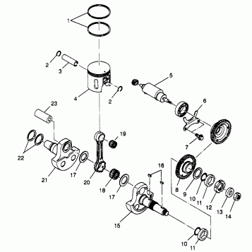 PISTON and CRANKSHAFT Sportsman 4x4 W968040 (4935943594C013)