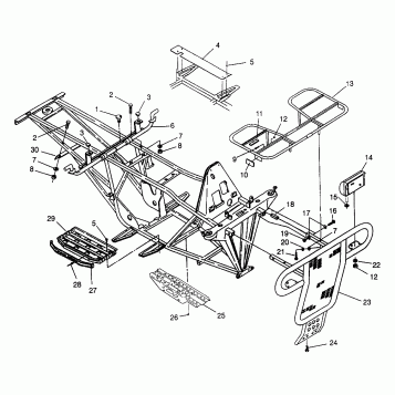 BUMPER/RACK MOUNTING 6X6 400L - W968740 and 6X6 400L Norwegian - N968740 (4935963596A007)