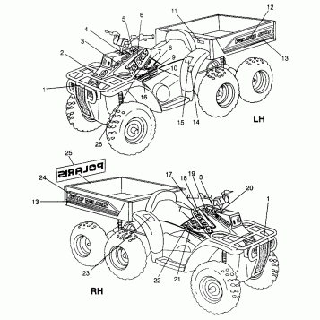DECALS 6X6 400L - W968740 and  6X6 400L Norwegian - N968740 (4935963596A009)