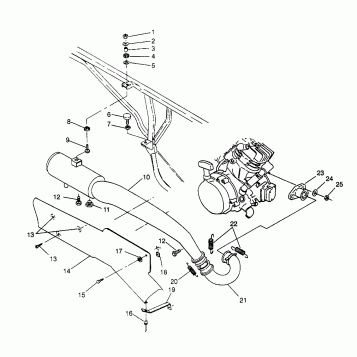 EXHAUST SYSTEM 6X6 400L - W968740 and  6X6 400L Norwegian - N968740 (4935963596A012)