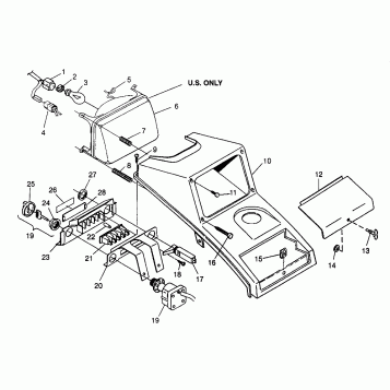 HEADLIGHT 6X6 400L - W968740 and  6X6 400L Norwegian - N968740 (4935963596B001)