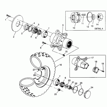 FRONT WHEEL 6X6 400L W968740 and 6X6 400L Norwegian N968740 (4935963596B008)