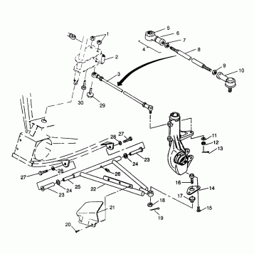 A-ARM/STRUT MOUNTING 6X6 400L - W968740 and  6X6 400L Norwegian - N968740 (4935963596B012)