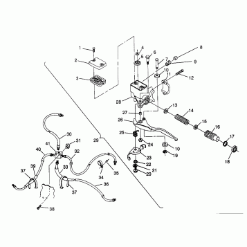 CONTROLS - MASTER CYLINDER/BRAKE LINE 6X6 400L - W968740 and  6X6 400L Norw (4935963596B014)