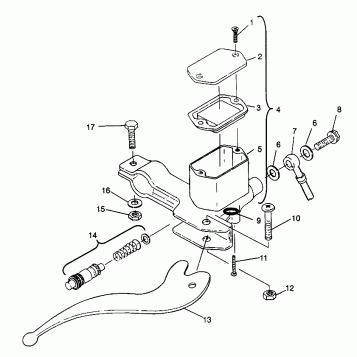 CONTROLS - RH MASTER CYLINDER/BRAKE LINE 6X6 400L W968740 and 6X6 400L Norw (4935963596C002)