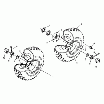MIDDLE WHEEL 6X6 400L - W968740 and  6X6 400L Norwegian - N968740 (4935963596C006)