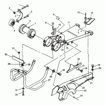 SWING ARM/GUARD MOUNTING 6X6 400L - W968740 and  6X6 400L Norwegian - N9687 (4935963596C008)