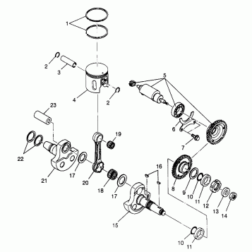 PISTON and CRANKSHAFT 6X6 400L - W968740 and  6X6 400L Norwegian - N968740 (4935963596D008)
