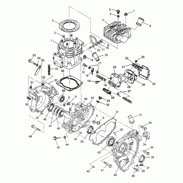 CRANKCASE and CYLINDER 6X6 400L W968740 and 6X6 400L Norwegian N968740 (4935963596D009)