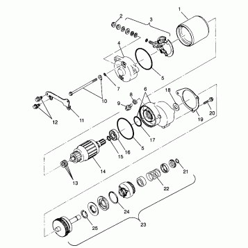 STARTING MOTOR 6X6 400L W968740 and 6X6 400L Norwegian N968740 (4935963596E001)