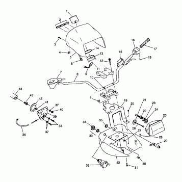 HANDLEBAR and HEADLIGHT POD XPLORER 400L W969140 (4935983598B010)
