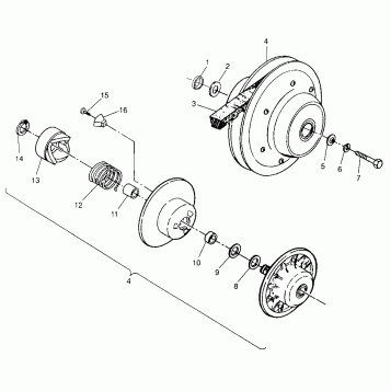 DRIVEN CLUTCH XPLORER 400L W969140 (4935983598C003)