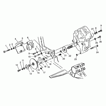GEARCASE/BRAKE and CHAIN COVER MOUNTING XPLORER 400L W969140 (4935983598C005)
