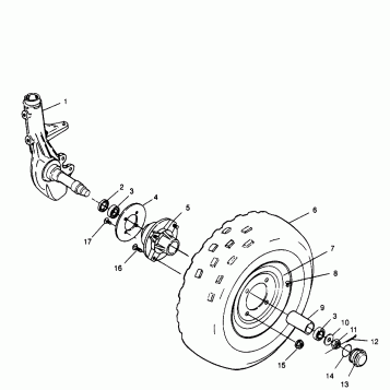FRONT WHEEL Magnum 2X4 W967544 (4936033603B003)
