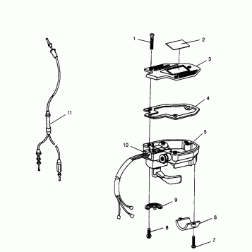 CONTROLS - THROTTLE ASM./CABLE Magnum 2X4 W967544 (4936033603B008)