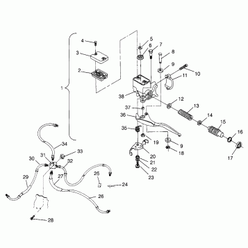 CONTROLS - MASTER CYLINDER/BRAKE LINE Magnum 2X4 W967544 (4936033603B009)