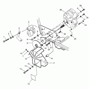 GEARCASE/BRAKE MOUNTING Magnum 2X4 W967544 (4936033603B014)