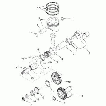 CRANKSHAFT and PISTON Magnum 2X4 W967544 (4936033603C010)