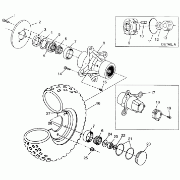 FRONT WHEEL Magnum 4X4 W968144 and Swedish Magnum 4X4 S968144 (4936053605B005)