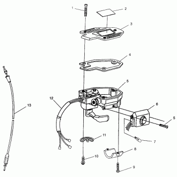 CONTROLS - THROTTLE/CABLE Magnum 4X4 W968144 and Swedish Magnum 4X4 S968144 (4936053605B010)