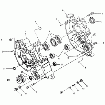 CRANKCASE Magnum 4X4 W968144 and Swedish Magnum 4X4 S968144 (4936053605C014)