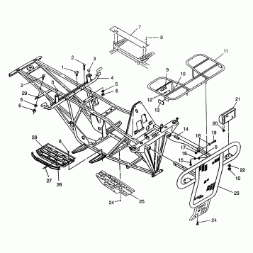 BUMPER/RACK MOUNTING Magnum 6X6 - W968744 and Magnum 6X6 Swedish - S968744 (4936073607A007)