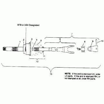 CV JOINT - BTB Magnum 6X6 W968744 and Swedish Magnum 6X6 S968744 (4936073607B006)