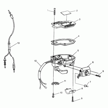 CONTROLS - THROTTLE ASM./CABLE Magnum 6X6 - W968744 and Magnum 6X6 Swedish (4936073607B013)