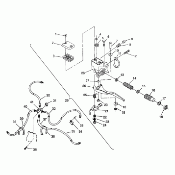 CONTROLS - MASTER CYLINDER/BRAKE LINE Magnum 6X6 W968744 and Magnum 6X6 Swe (4936073607B014)