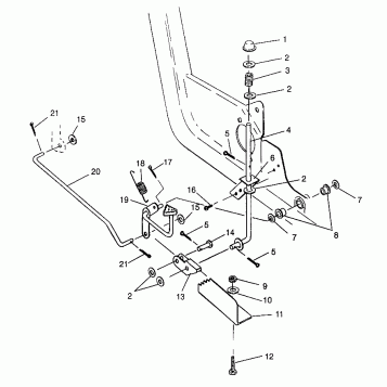 FOOT PEDAL and PARKING BRAKE Swedish Magnum 6X6 - S968744 (4936073607C001)