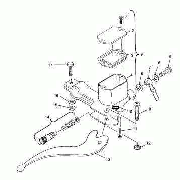 CONTROLS - RH MASTER CYLINDER/BRAKE LINE Magnum 6X6 W968744 and Magnum 6X6 (4936073607C002)