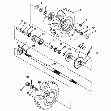 REAR WHEEL DRIVE Magnum 6X6 - W968744 and Magnum 6X6 Swedish - S968744 (4936073607C014)