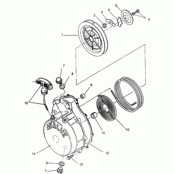 RECOIL STARTER Magnum 6X6 W968744 and Magnum 6X6 Swedish S968744 (4936073607D011)