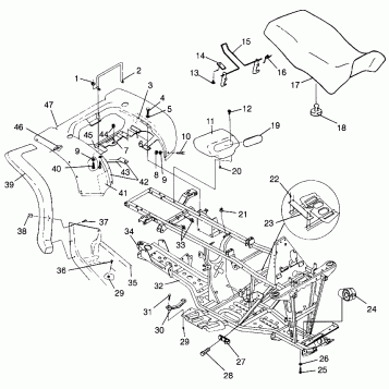 REAR CAB and SEAT SPORTSMAN 500 W969244 and SWEDISH SPORTSMAN 500 S969244 (4936093609A006)