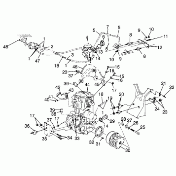 ENGINE MOUNTING SPORTSMAN 500 W969244 and SWEDISH SPORTSMAN 500 S969244 (4936093609A011)