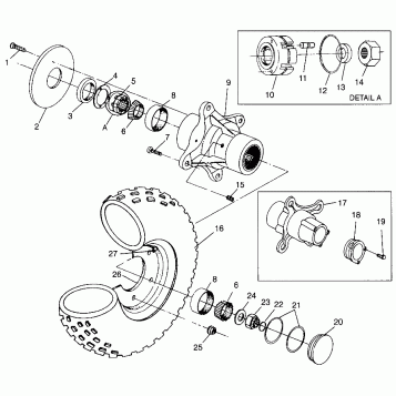 FRONT WHEEL SPORTSMAN 500 W969244 and SWEDISH SPORTSMAN 500 S969244 (4936093609B006)