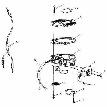 CONTROLS - THROTTLE ASM./CABLE SPORTSMAN 500 W969244 (4936093609B008)