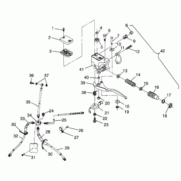 CONTROLS - MASTER CYLINDER/BRAKE LINE SPORTSMAN 500 W969244 and SWEDISH SPO (4936093609B009)