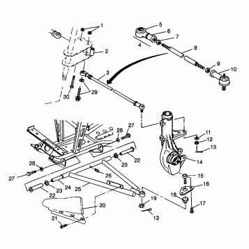 A-ARM/STRUT MOUNTING SPORTSMAN 500 W969244 and SWEDISH SPORTSMAN 500 S96924 (4936093609C001)