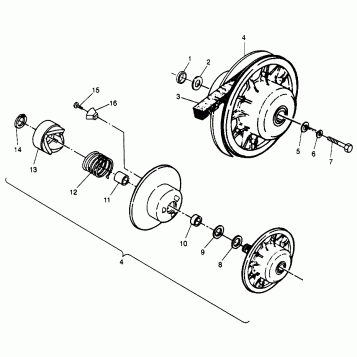 DRIVEN CLUTCH SPORTSMAN 500 W969244 (4936093609C003)