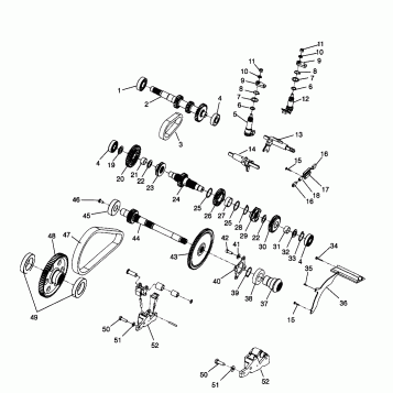 GEARCASE (Internal Components) SPORTSMAN 500 W969244 and SWEDISH SPORTSMAN (4936093609C013)