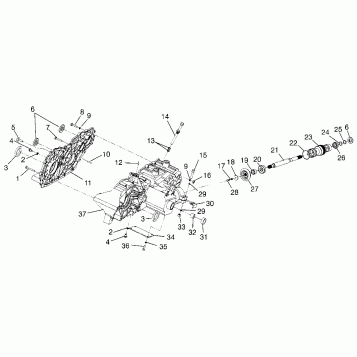 GEARCASE (Cases and Snorkel) SPORTSMAN 500 W969244 and SWEDISH SPORTSMAN 50 (4936093609D001)