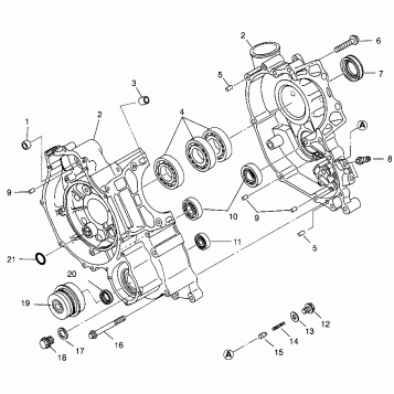 CRANKCASE SPORTSMAN 500 W969244 and SWEDISH SPORTSMAN 500 S969244 (4936093609D002)
