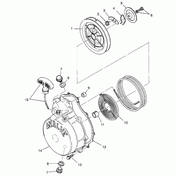 RECOIL STARTER SPORTSMAN 500 W969244 and SWEDISH SPORTSMAN 500 S969244 (4936093609D009)