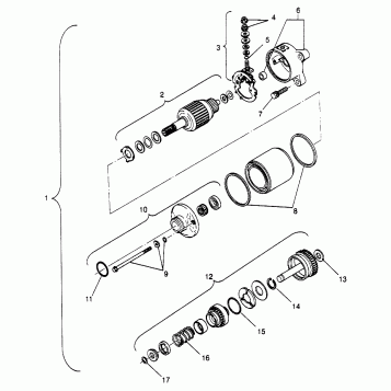 STARTING MOTOR SPORTSMAN 500 W969244 and SWEDISH SPORTSMAN 500 S969244 (4936093609D012)