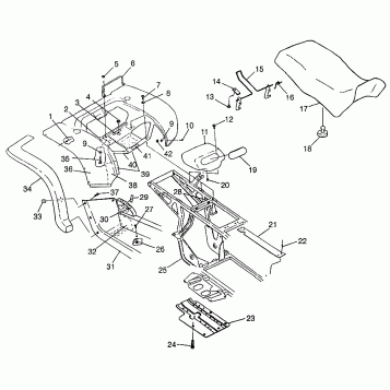 REAR CAB and SEAT XPRESS 300 W97CA28C and  XPRESS 400L W97CA38C (4939603960A007)
