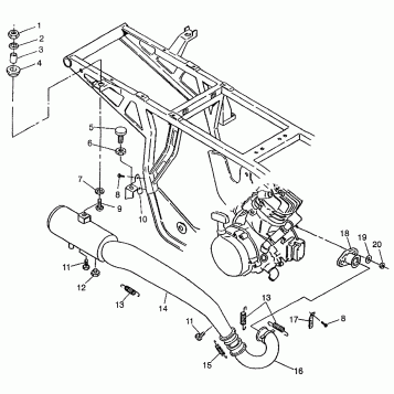 EXHAUST SYSTEM XPRESS 300 W97CA28C and  XPRESS 400L W97CA38C (4939603960B002)