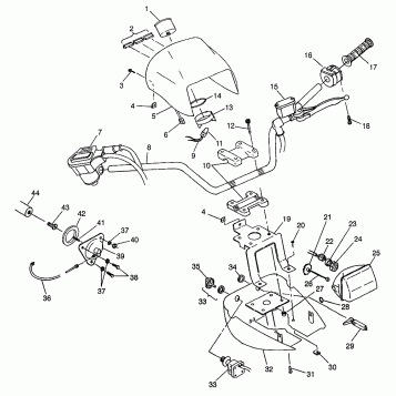 HANDLEBAR and HEADLIGHT POD (400L) XPRESS 400L W97CA38C (4939603960B011)