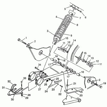 SWING ARM/SHOCK MOUNTING XPRESS 300 W97CA28C and  XPRESS 400L W97CA38C (4939603960C004)