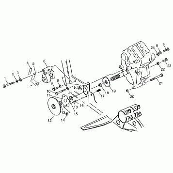 GEARCASE/BRAKE and CHAIN COVER MOUNTING XPRESS 300 W97CA28C and  XPRESS 400 (4939603960C009)